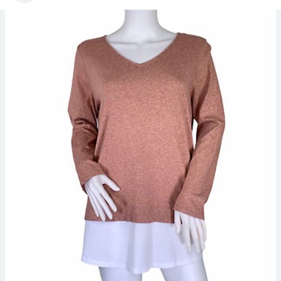 J. Jill Coral Layered Sweater Tunic - Picture 1 of 12